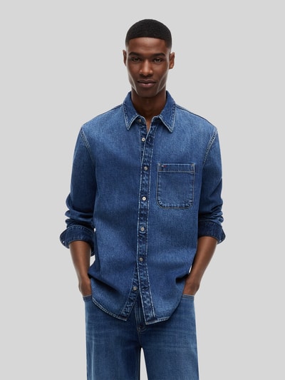 Tommy Jeans Regular Fit Jeanshemd aus reiner Baumwolle Dunkelblau 4