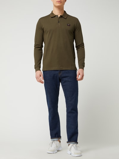 Paul & Shark Poloshirt aus Baumwolle mit langem Arm Oliv 1