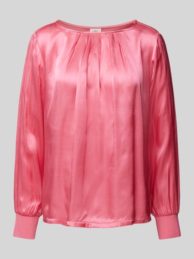 s.Oliver BLACK LABEL Regular Fit Blusenshirt mit gelegten Falten Pink 2