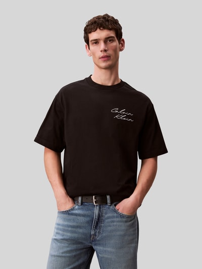 Calvin Klein Jeans Relaxed Fit T-Shirt aus reiner Baumwolle Black 4