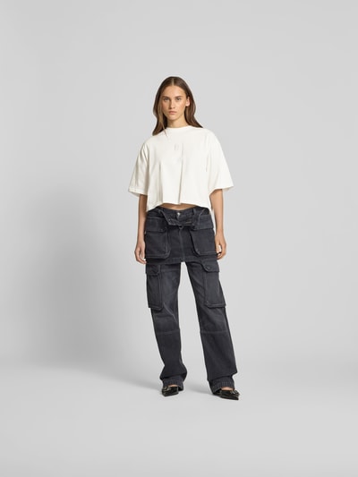 Anine Bing T-Shirt mit Label-Stitching Ecru 1