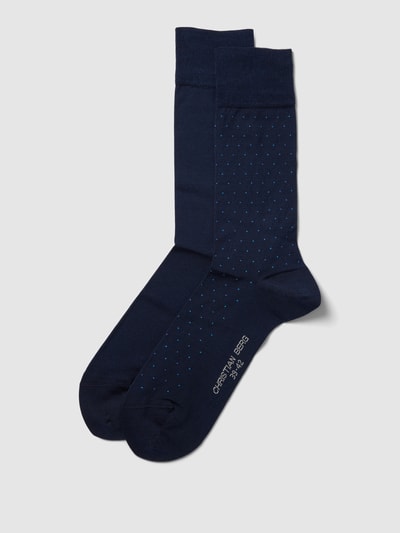 Christian Berg Men Socken mit Allover-Print im 2er-Pack Marine 1