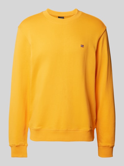 Napapijri Sweatshirt met labelstitching, model 'BALIS' Oranje - 2