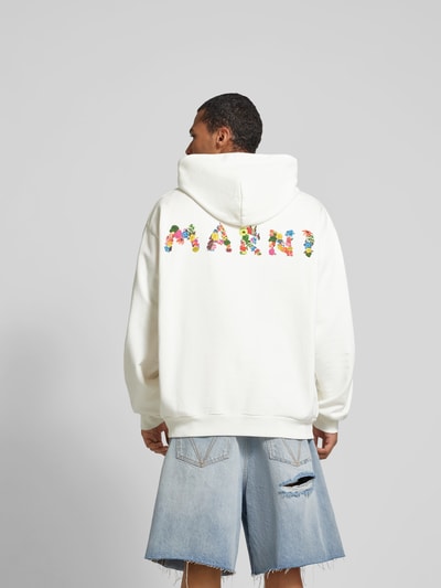 Marni Oversized Hoodie mit Label-Print Weiss 5