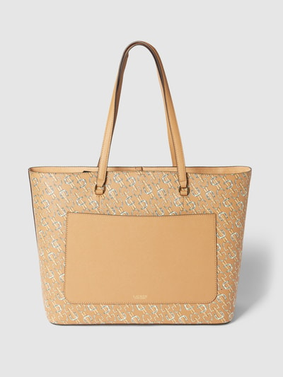 Lauren Ralph Lauren Tote bag van echt leer, model 'KARLY' Taupe - 4