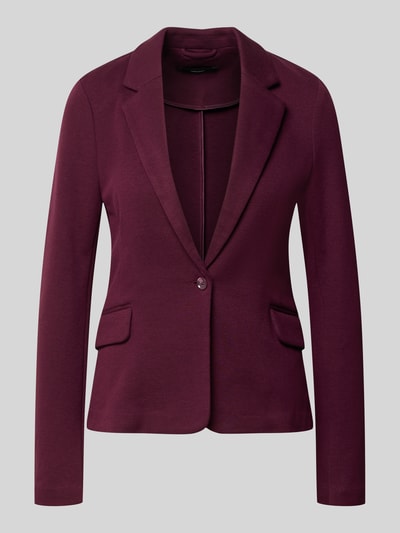 VERO MODA Slim Fit Kurzblazer mit Baumwoll-Anteil Modell 'JULIA' Dunkelrot Melange 1