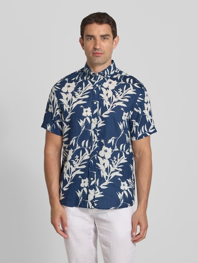 Tommy Hilfiger Regular fit linnen overhemd met korte mouwen Blauw - 4