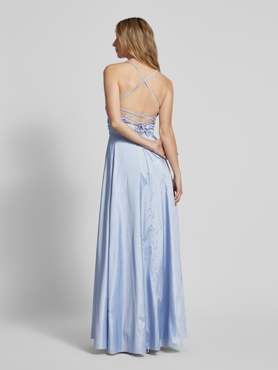 Luxuar Abendkleid in Wickel-Optik Hellblau 5