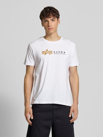 Alpha Industries T-Shirt mit Label-Print Weiss 4