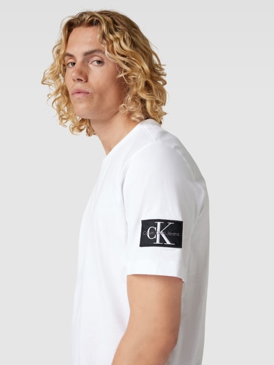 Calvin Klein Jeans T-Shirt mit Label-Patch Weiss 3