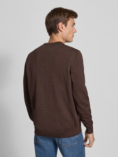 MAERZ Muenchen Gebreide pullover van merinowol Middenbruin - 5