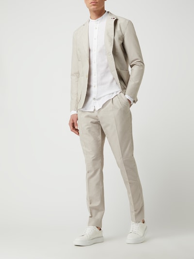 Tommy Hilfiger Tailored Slim fit pantalon van seersucker  Beige - 1