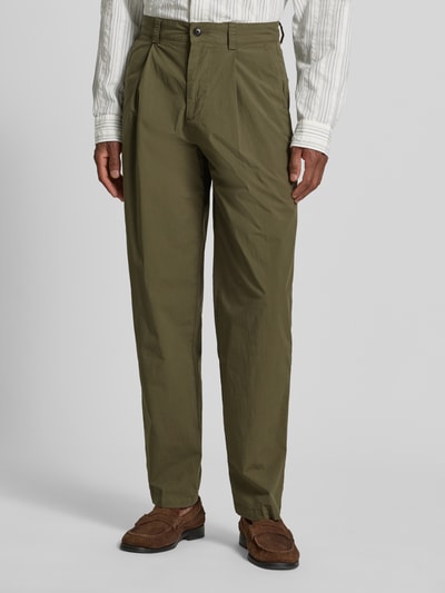 BOSS Orange Straight Fit Chino aus Baumwoll-Mix Modell ''CHINO_ST_PLEATED_1'' Khaki 4