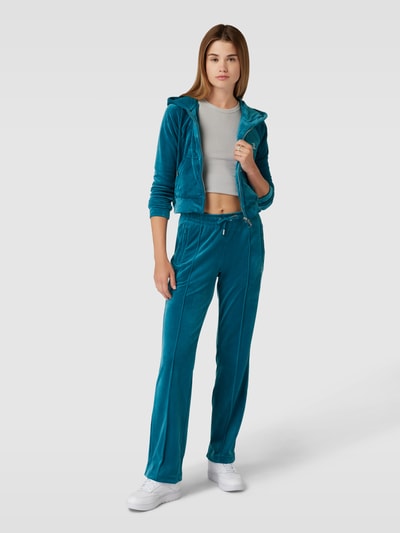 Juicy Couture Sweatpants mit Strasssteinbesatz Modell 'TINA' Petrol 1