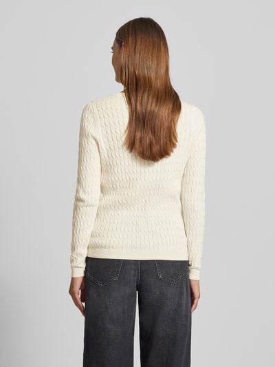 Christian Berg Woman Strickpullover mit Zopfmuster Offwhite 5
