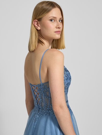 Luxuar Sukienka wieczorowa obszyta ozdobnymi kamieniami Niebieski 3