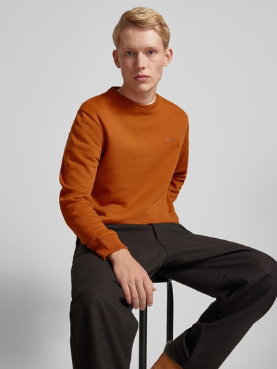 Blend Sweatshirt met ribboorden, model 'Downton' Cognac - 3