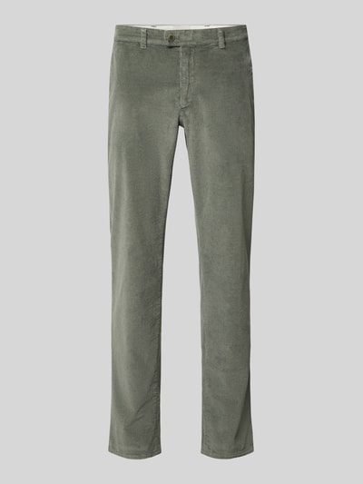 Produktfoto, Modern Fit Cordhose aus Baumwoll-Mix Modell 'Fabio' von Brax, schmale Herren Hose in Olivgrün, feine Rillenstruktur