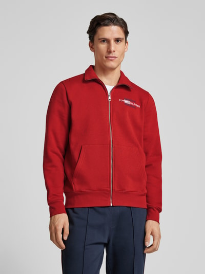 Tommy Hilfiger Sweatjack met opstaande kraag Donkerrood - 4