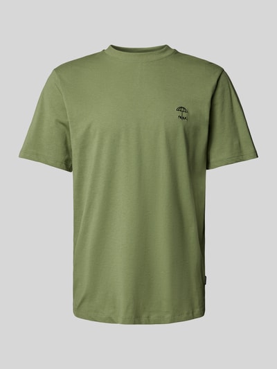 Blend T-Shirt mit geripptem Rundhalsausschnitt Modell 'JENS' Oliv 2