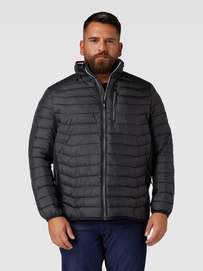 Tom Tailor Plus PLUS SIZE gewatteerd jack met opstaande kraag, model 'Hybrid' Zwart - 4