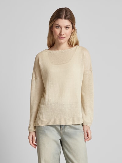 Weekend Max Mara Oversized Strickpullover mit U-Boot-Ausschnitt Modell 'GARENNA' Sand 4