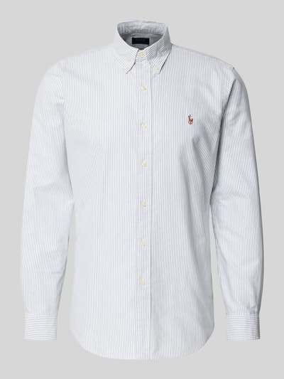 Polo Ralph Lauren Custom Fit Freizeithemd mit Button-Down-Kragen Gruen Melange 2