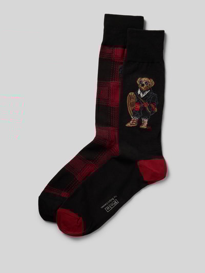 Polo Ralph Lauren Underwear Sokken met labelprint in een set van 2 paar Rood - 1