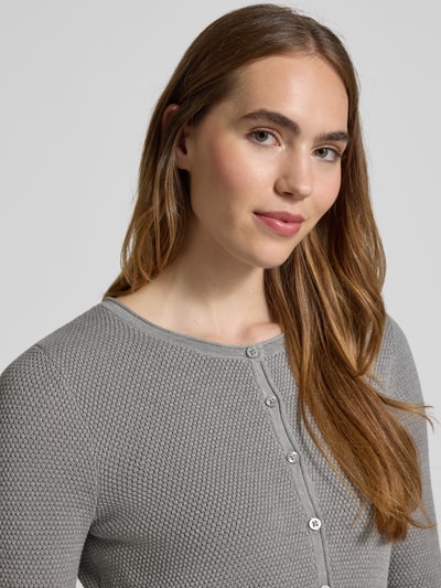 Christian Berg Woman Gebreide cardigan met structuurmotief Middengrijs gemêleerd - 3
