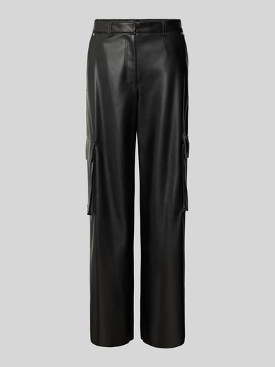 HUGO Wide Leg Hose in Leder-Optik Modell 'Haleva' Black 2