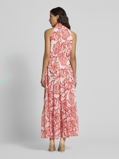 Oui Długa sukienka z wiązanym paskiem Czerwony 5