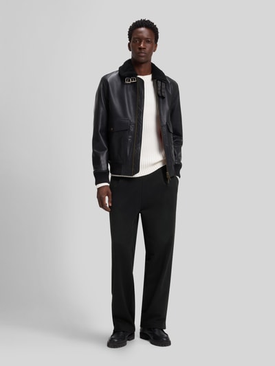 HUGO Relaxed Fit Sweathose aus reiner Baumwolle Modell 'Devropant' Black 1