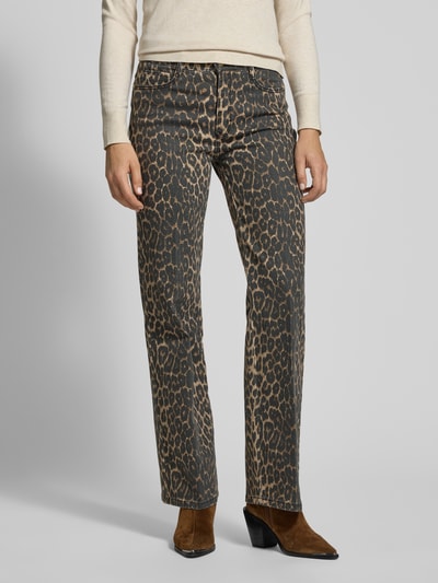 MAC Jeansy z szerokimi nogawkami i 5 kieszeniami Beżowy 4