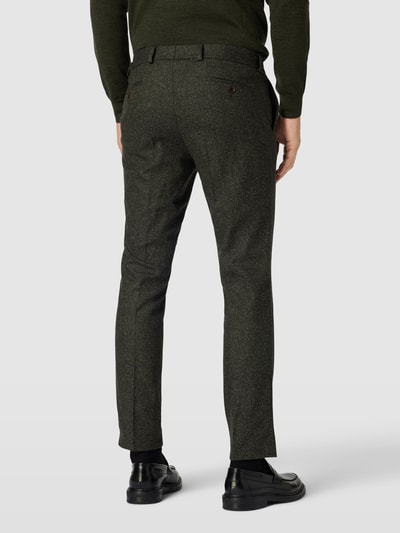 Carl Gross Pantalon met fijn geweven motief, model 'Tomte Donkergroen - 5