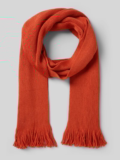 Christian Berg Men Schal aus Woll-Mix mit Fransen Rostrot 1