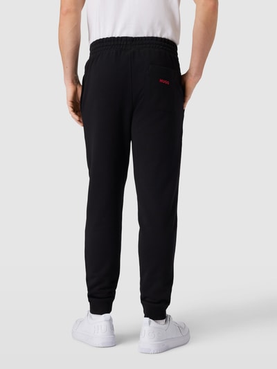 HUGO Sweatpants met labeldetail, model 'Linked' Zwart - 5