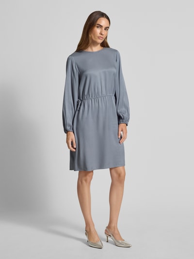 comma Knielanges Kleid mit Tunnelzug Rauchblau 1