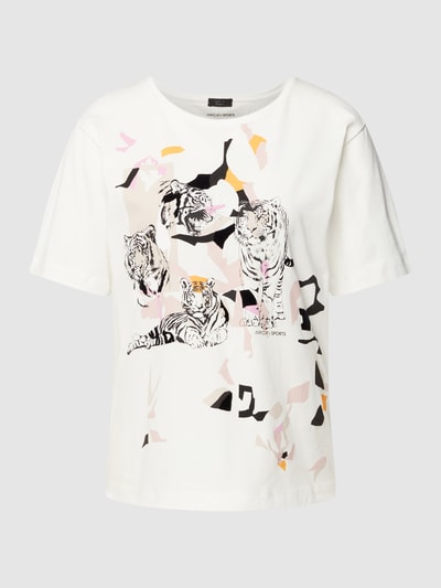 Marc Cain T-shirt met all-over motiefprint Offwhite - 2