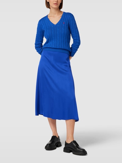 Polo Ralph Lauren Gebreide pullover met V-hals, model 'KIMBERLEY' Koningsblauw - 1