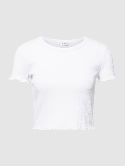 Guess Kort T-shirt met smokdetails, model 'SMOKED' Offwhite - 2