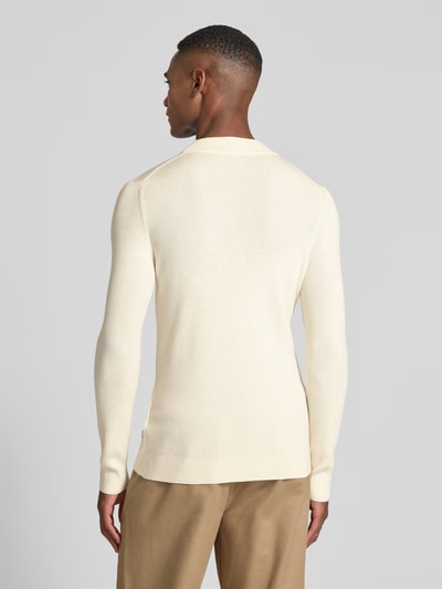 JOOP! Collection Strickpullover mit gerippten Abschlüssen Modell 'Donteo' Beige 5