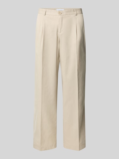 Les Deux Stoffen broek met bandplooien, model 'Randall' Zand - 2