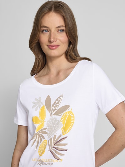 s.Oliver RED LABEL Regular Fit T-Shirt aus reiner Baumwolle Weiss 3