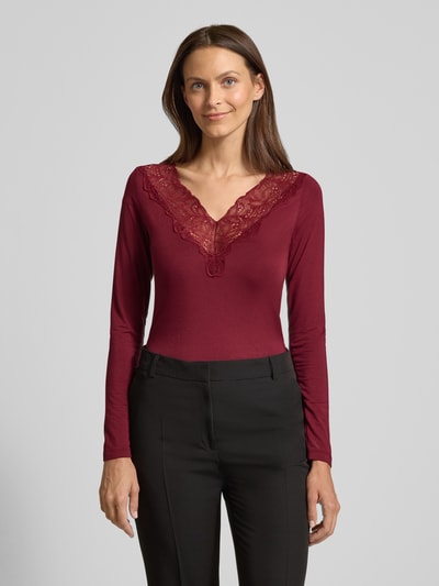 Soyaconcept Regular fit shirt met lange mouwen van lyocellmix, model 'Marica' Bordeaux - 4