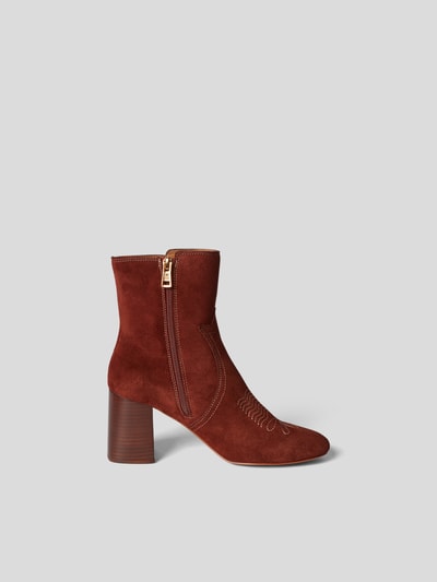 See by Chloé Ankle Boots mit Stickereien Cognac 4