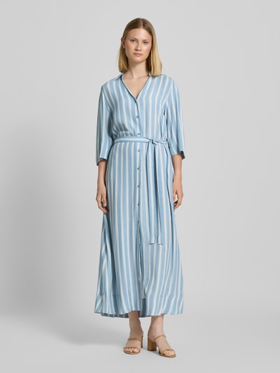 Selected Femme Soepele maxi-jurk van pure viscose, model 'FLORA' Rookblauw - 4