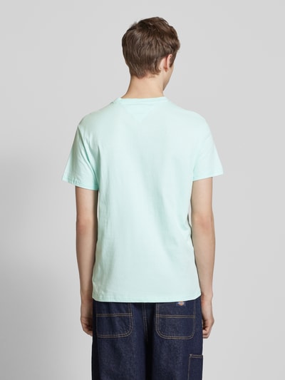 Tommy Jeans Regular fit T-shirt van puur katoen met labelprint Turquoise - 5