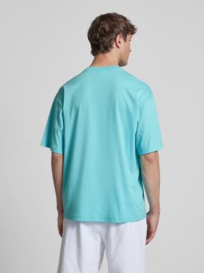 CHAMPION Relaxed fit T-shirt met labelstitching Aquablauw - 5