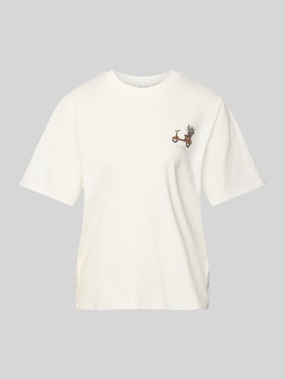 Marc O'Polo Denim T-Shirt mit Label-Print Weiss 2