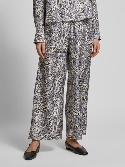 Weekend Max Mara Loose Fit Hose mit Motiv-Print Modell 'EUSEBIO' Hellblau 4